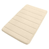White Non Slip Absorbent Bathroom Rug, Extra Soft Machine Washable Bath Mat for Tub and Shower, 24 x 16 in - Side View