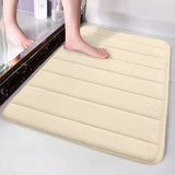 White Non Slip Absorbent Bathroom Rug, Extra Soft Machine Washable Bath Mat for Tub and Shower, 24 x 16 in