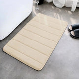 White Non Slip Absorbent Bathroom Rug, Extra Soft Machine Washable Bath Mat for Tub and Shower, 24 x 16 in - Rear View