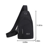 Waterproof Crossbody Sling Bag for Women and Men, Black Small Chest Backpack for Hiking Travel Camping - Side View