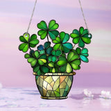 St Patricks Day Shamrock Acrylic Hanging Ornaments for Irish Party Wall and Wreath Decor