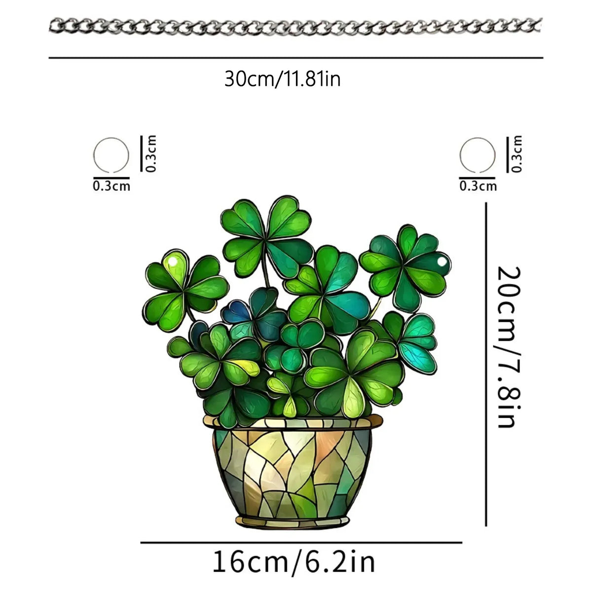 St Patricks Day Shamrock Acrylic Hanging Ornaments for Irish Party Wall and Wreath Decor