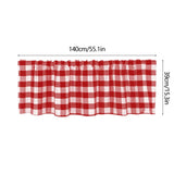 Plaid Window Valance Curtain, Farmhouse Kitchen Bedroom Living Room Decor, 15 x 55 in