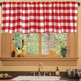 Plaid Window Valance Curtain, Farmhouse Kitchen Bedroom Living Room Decor, 15 x 55 in
