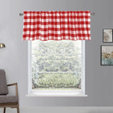Plaid Window Valance Curtain, Farmhouse Kitchen Bedroom Living Room Decor, 15 x 55 in