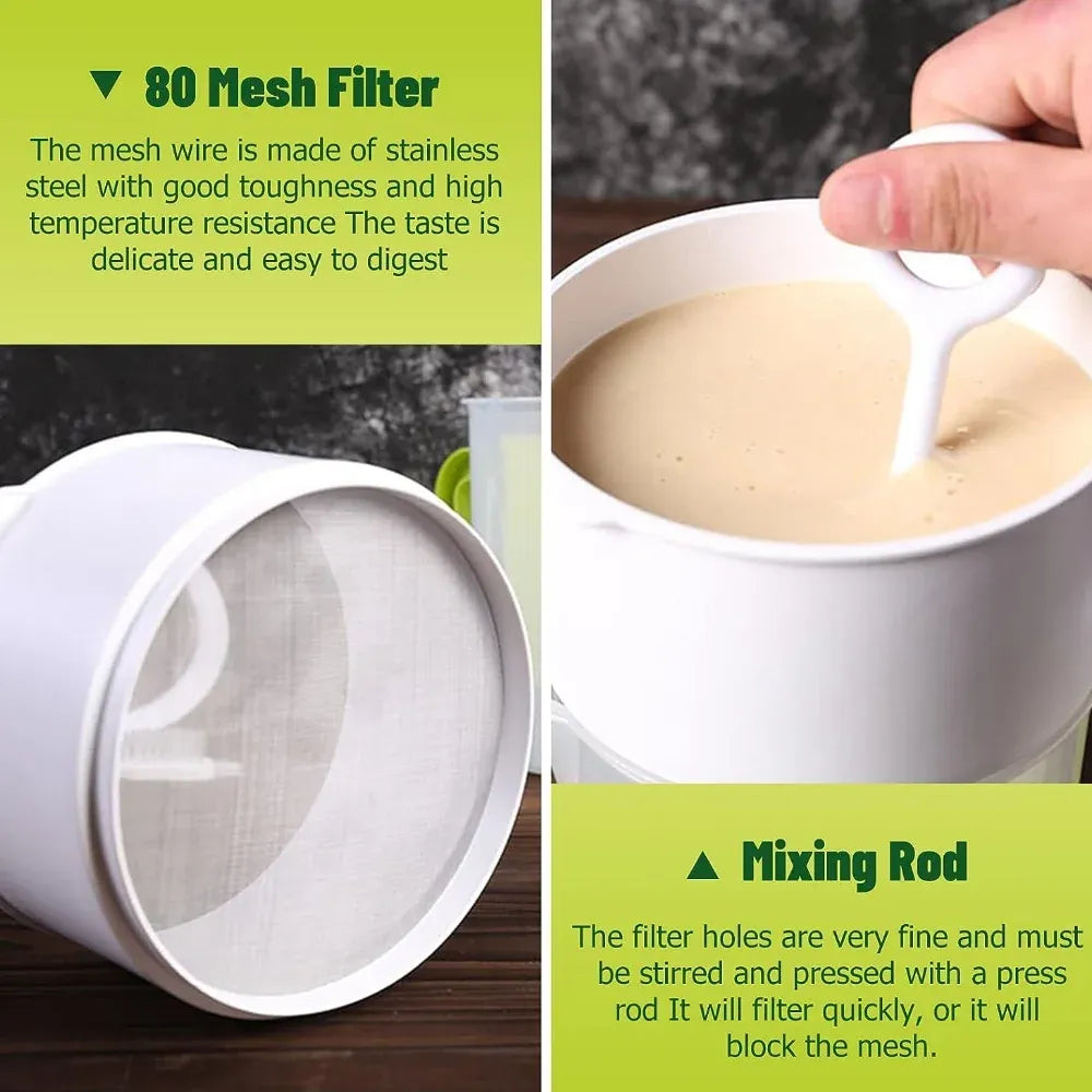 Soy Milk Juice Filter Nut Milk Bag Replacement, Reusable Food Strainer for Fruit Juice Yogurt and Nut Milk, 1.5 L