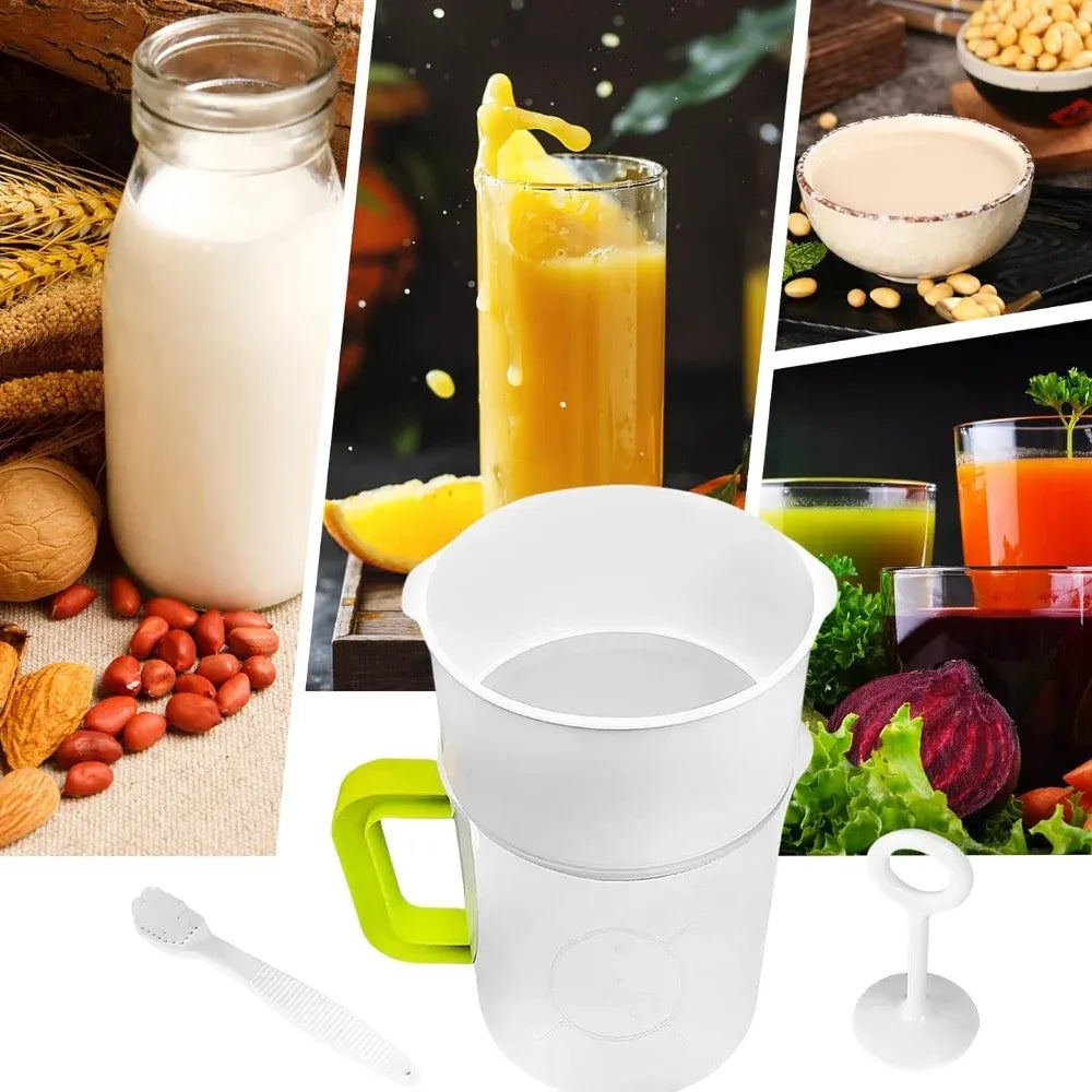 Soy Milk Juice Filter Nut Milk Bag Replacement, Reusable Food Strainer for Fruit Juice Yogurt and Nut Milk, 1.5 L