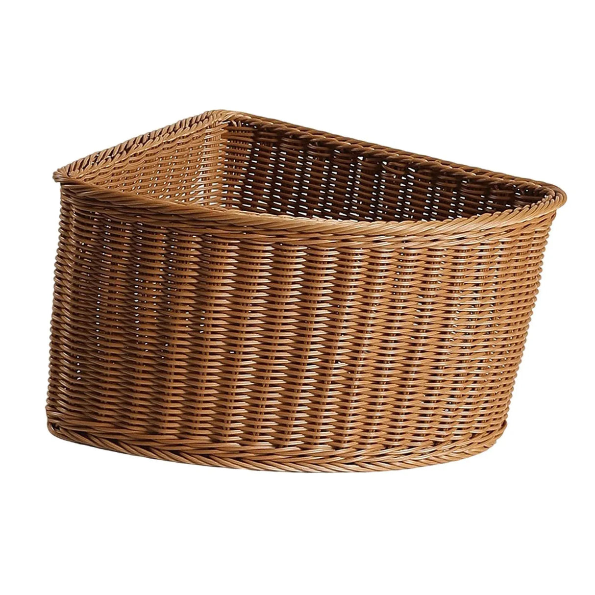 Triangular Imitation Rattan Corner Storage Basket for Bathroom Living Room Pantry Organizer