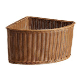 Triangular Imitation Rattan Corner Storage Basket for Bathroom Living Room Pantry Organizer - Front View