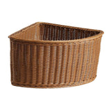 Triangular Imitation Rattan Corner Storage Basket for Bathroom Living Room Pantry Organizer - Side View