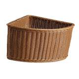 Triangular Imitation Rattan Corner Storage Basket for Bathroom Living Room Pantry Organizer