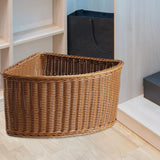 Triangular Imitation Rattan Corner Storage Basket for Bathroom Living Room Pantry Organizer