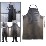 Black Waterproof PVC Apron, Heavy Duty Anti Corrosion Rubber Apron for Lab Cleaning Butcher and Barbecue, 80 x 55 cm