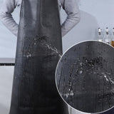 Black Waterproof PVC Apron, Heavy Duty Anti Corrosion Rubber Apron for Lab Cleaning Butcher and Barbecue, 80 x 55 cm - Side View