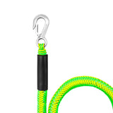 Green Bungee Dock Line Mooring Rope With Stainless Steel Clip for Boats Kayaks Watercraft and Pontoon - 45-Degree Angle
