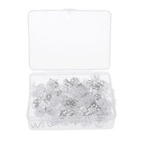 100 Pieces Clear Round Head Upholstery Spiral Nail Studs, Furniture Sofa Tack Pins and Fasteners - Close-Up Angle