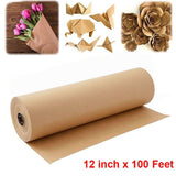 Brown Kraft Paper Roll, Heavy Duty Wrapping Paper for DIY Postal Gift Wrapping and Tabletop Protection, 300mm*30m