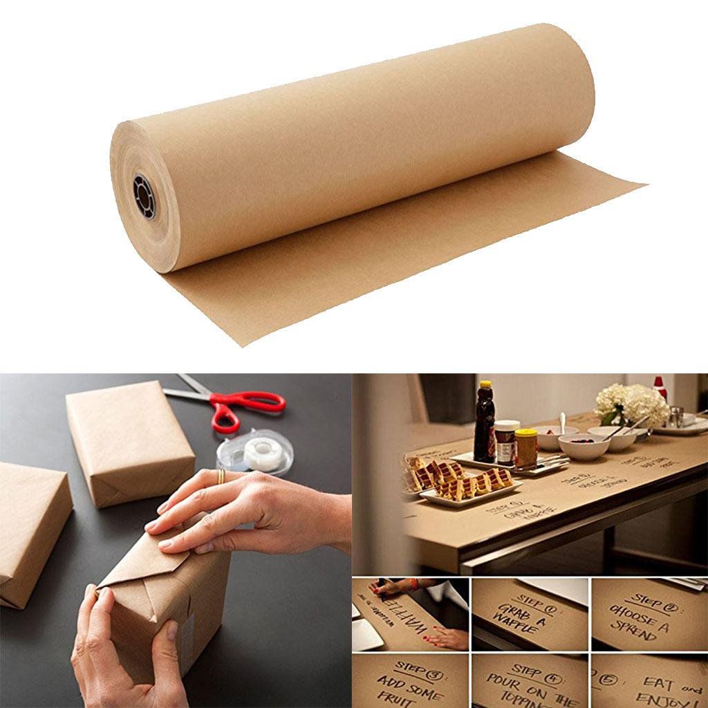 Brown Kraft Paper Roll, Heavy Duty Wrapping Paper for DIY Postal Gift Wrapping and Tabletop Protection, 300mm*30m