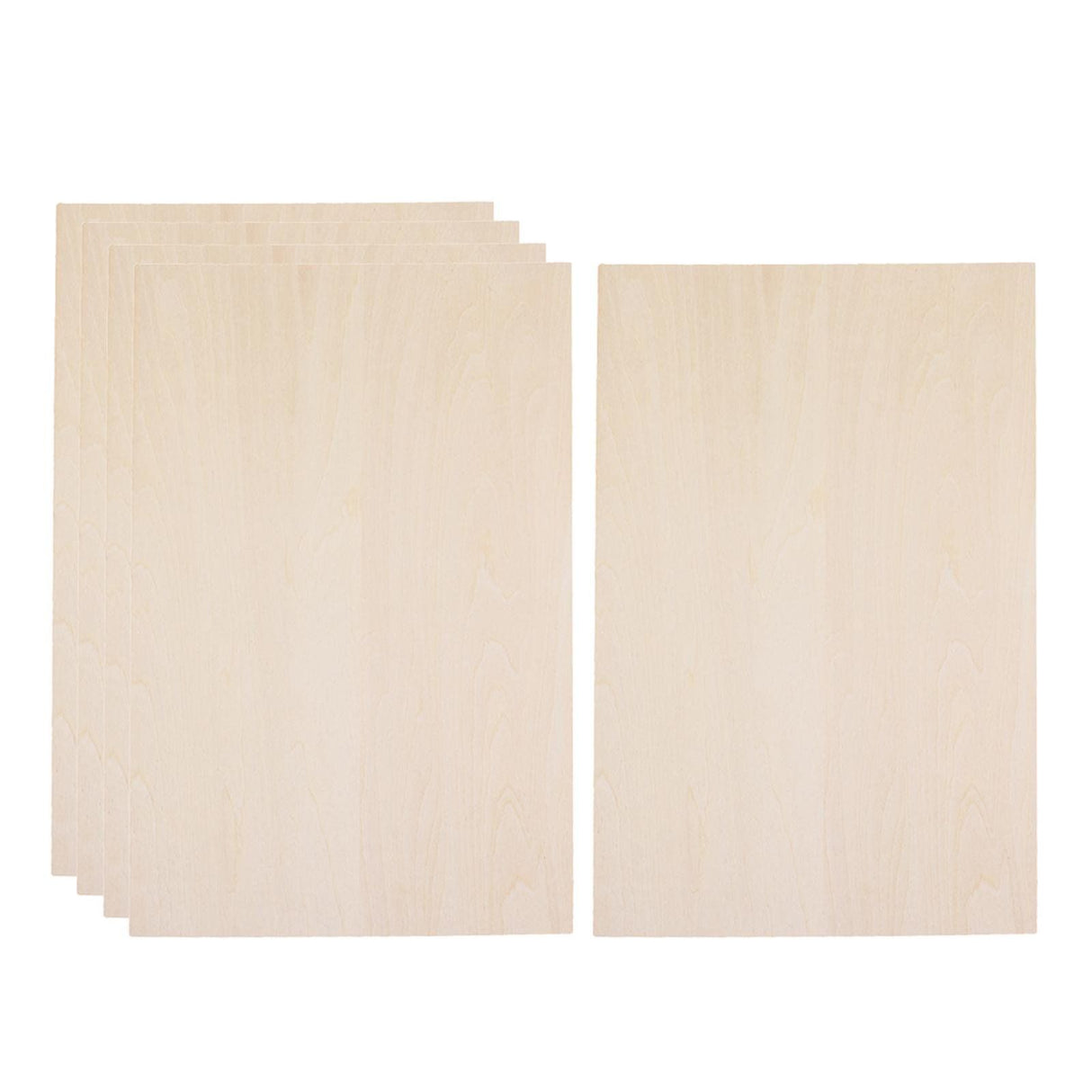 5 Pcs Balsa Wood Panels, Unfinished Basswood Sheets for DIY Crafts and Miniature Models, 300 x 200 x 2 mm