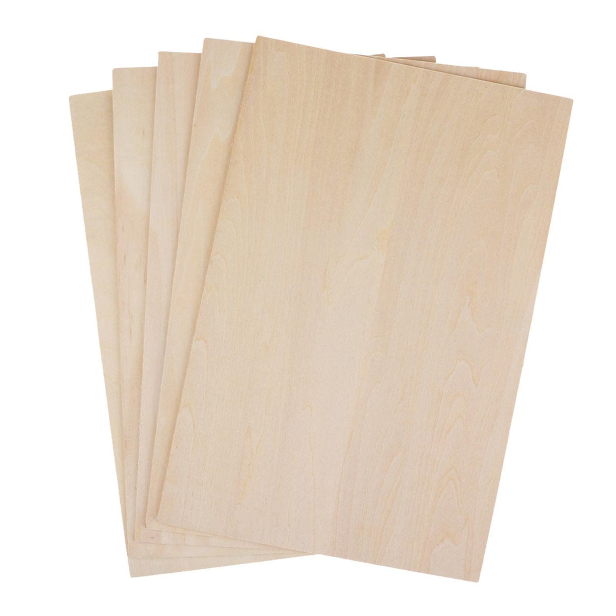 5 Pcs Balsa Wood Panels, Unfinished Basswood Sheets for DIY Crafts and Miniature Models, 300 x 200 x 2 mm