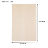 5 Pcs Balsa Wood Panels, Unfinished Basswood Sheets for DIY Crafts and Miniature Models, 300 x 200 x 2 mm - Close-Up Angle