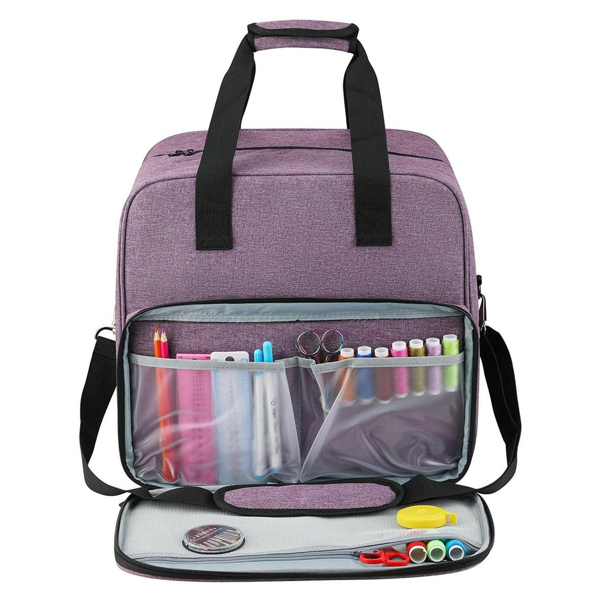 Serger Carrying Case, Universal Overlock Sewing Machine Tote Bag With Shoulder Strap and Handles