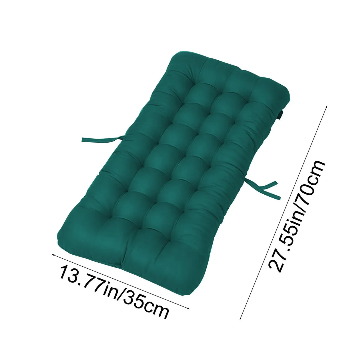 Outdoor Chair Seat Cushion With Ties, Tufted Patio Furniture Replacement Pad, 14 x 28 in