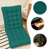 Outdoor Chair Seat Cushion With Ties, Tufted Patio Furniture Replacement Pad, 14 x 28 in