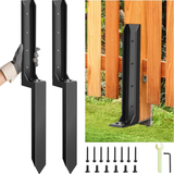 2 Piece Fence Post Repair Kit, Steel Brackets for Broken or Rotted Wooden Posts for Garden Yard Patio Fences