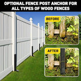 2 Piece Fence Post Repair Kit, Steel Brackets for Broken or Rotted Wooden Posts for Garden Yard Patio Fences - Top-Down View