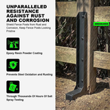 2 Piece Fence Post Repair Kit, Steel Brackets for Broken or Rotted Wooden Posts for Garden Yard Patio Fences