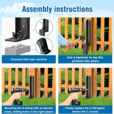2 Piece Fence Post Repair Kit, Steel Brackets for Broken or Rotted Wooden Posts for Garden Yard Patio Fences - Low Angle