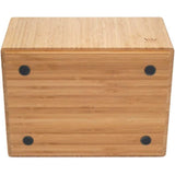 Bamboo Storage Box With Handles, Stackable Organizer Bin for Toys Bedding Clothes Closet Office Shelf, 14 x 11 x 6.5 in - Top-Down View