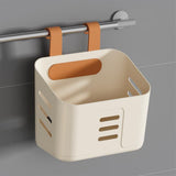 Poolside Storage Basket, Polypropylene Cup and Toy Bin for Above Ground Frame Pools, White Gray Yellow, 8.07 x 7.48 x 4.13 in - Front View