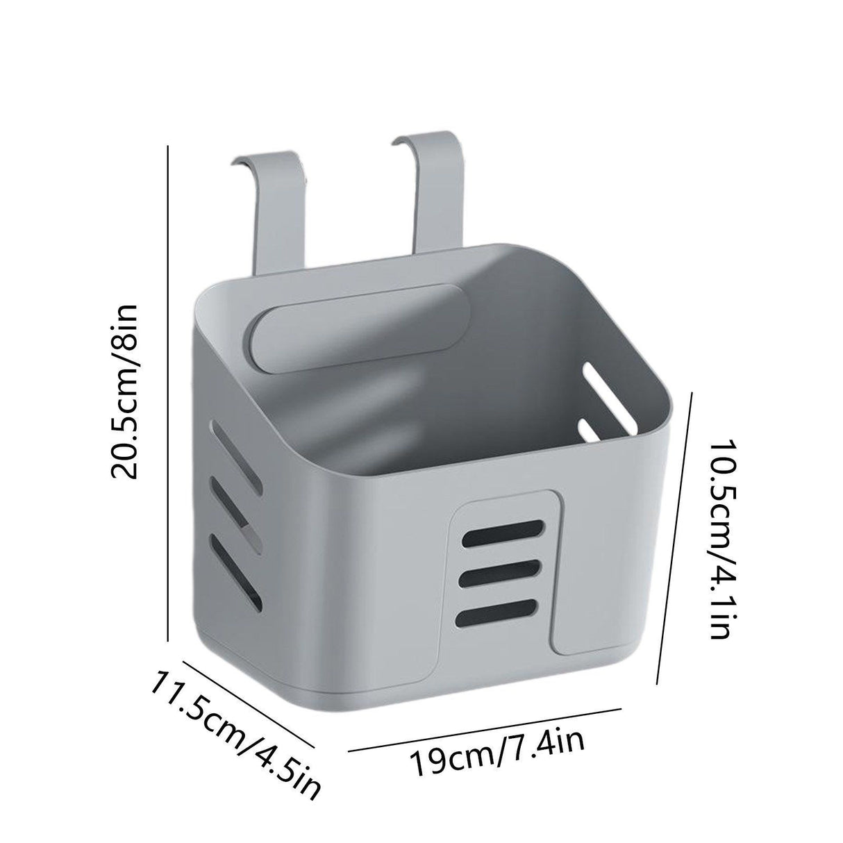 Poolside Storage Basket, Polypropylene Cup and Toy Bin for Above Ground Frame Pools, White Gray Yellow, 8.07 x 7.48 x 4.13 in