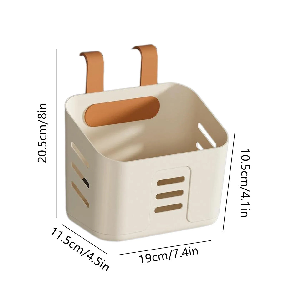 Poolside Storage Basket, Polypropylene Cup and Toy Bin for Above Ground Frame Pools, White Gray Yellow, 8.07 x 7.48 x 4.13 in