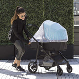 Universal Stroller Mosquito Net Cover, Blue Breathable Polyester Mesh Cover for Car Seat Carrier, 59 in - Front View
