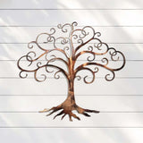 Waterproof Iron Metal Wall Art Decor, Modern Hanging Ornament for Outdoor Garden Patio, 11.81 x 9.84 in - Top-Down View