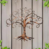 Waterproof Iron Metal Wall Art Decor, Modern Hanging Ornament for Outdoor Garden Patio, 11.81 x 9.84 in