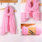 Lightweight Summer Scarf, Linen Feel Shawl Wrap for Men and Women - Side View
