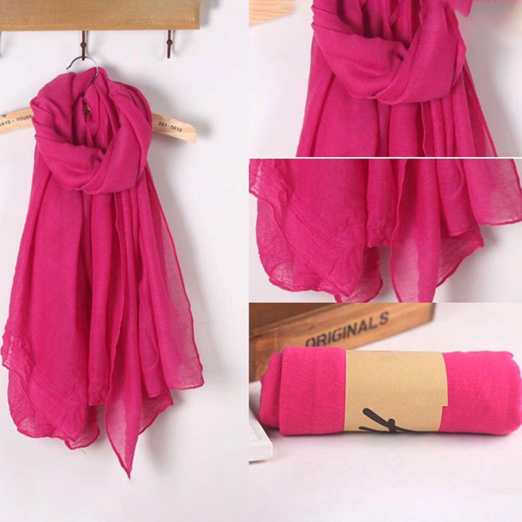 Lightweight Summer Scarf, Linen Feel Shawl Wrap for Men and Women