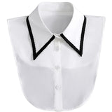 White Detachable Collar for Women, False Dickey Half Top Layering Accessory for Sweaters Shirts and Blouses, One Size