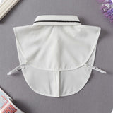 White Detachable Collar for Women, False Dickey Half Top Layering Accessory for Sweaters Shirts and Blouses, One Size - Top-Down View