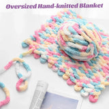 10 Pack Blue White Chunky Chenille Yarn, Super Bulky Variegated Blanket Yarn for Crochet and Hand Knitting, 25m, 70.5 oz