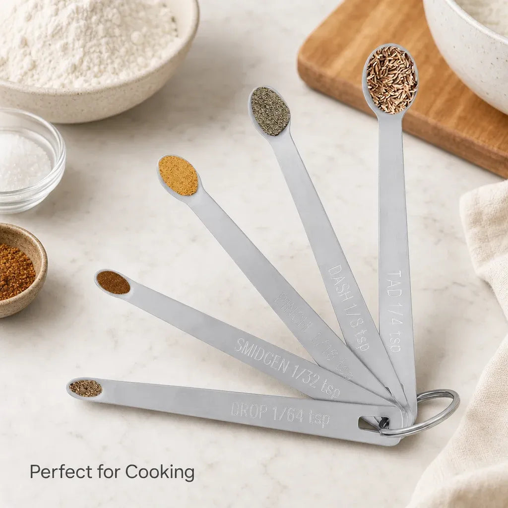 5 Pack Stainless Steel Mini Measuring Spoons for Kitchen Baking and Cooking