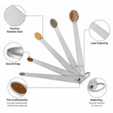 5 Pack Stainless Steel Mini Measuring Spoons for Kitchen Baking and Cooking - Top-Down View