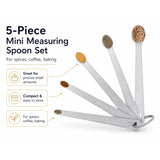 5 Pack Stainless Steel Mini Measuring Spoons for Kitchen Baking and Cooking - Rear View