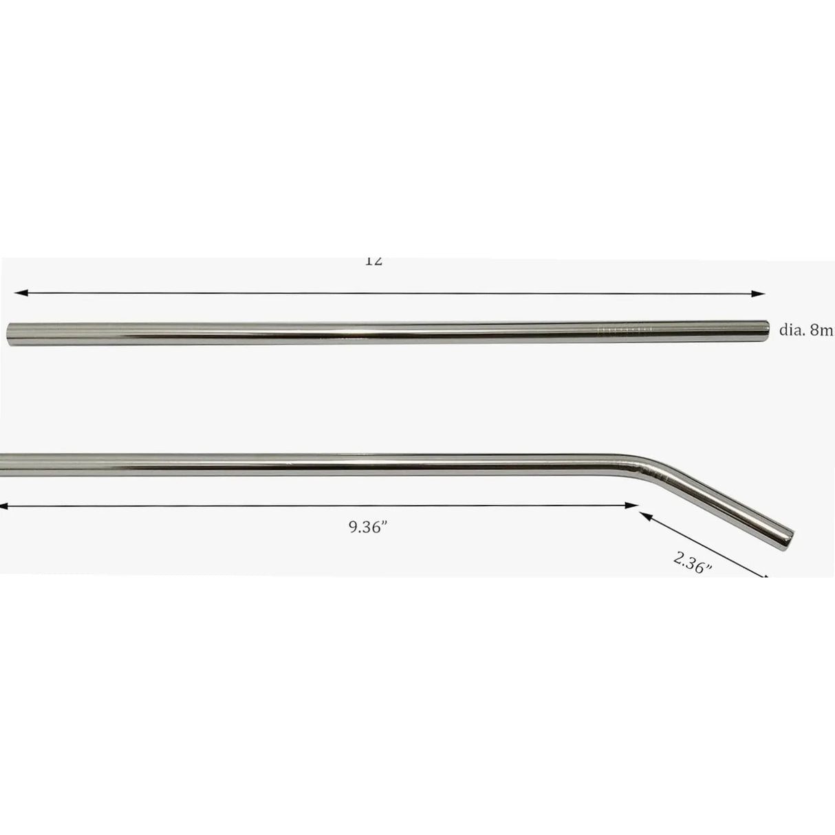 4 Pcs Stainless Steel Straws With Cleaning Brush, Reusable Metal Drinking Straws for Tall Tumblers, 12 x 0.3 in