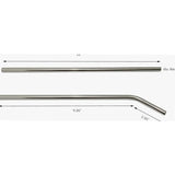 4 Pcs Stainless Steel Straws With Cleaning Brush, Reusable Metal Drinking Straws for Tall Tumblers, 12 x 0.3 in - Front View