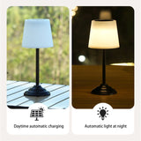 Waterproof Solar Table Lamp, Rechargeable Wireless Outdoor Light for Desk Patio Garden Yard and Room Decor